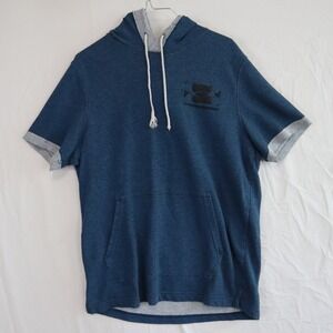 Under Armour Hoodie Mens Medium Activewear Knit Sweatshirt Blue Short Sleeve